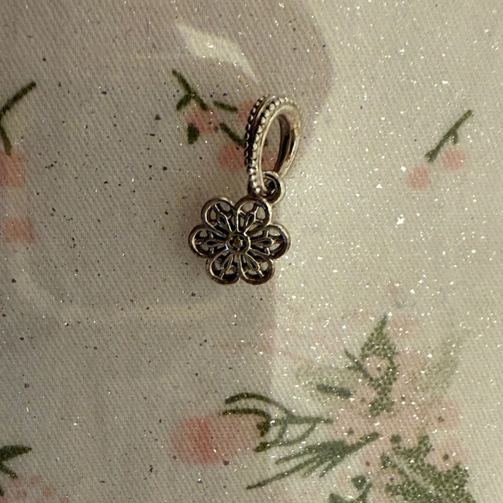 Silver Flower Pandora Charm Pendant